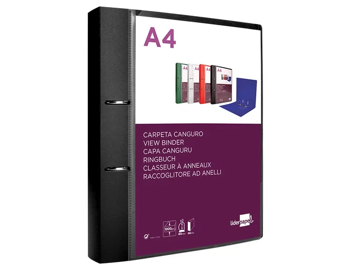 Liderpapel Carpeta de anillas mixtas Negro Opaco DIN A4 Liderpapel Carpeta de anillas mixtas Negro Opaco DIN A4