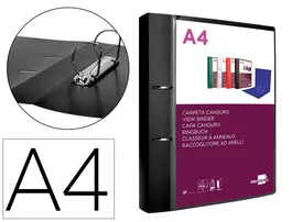 Liderpapel Carpeta Canguro 2 Anillas 40 mm Mixtas Polipropileno DIN A4 Negro Opaco