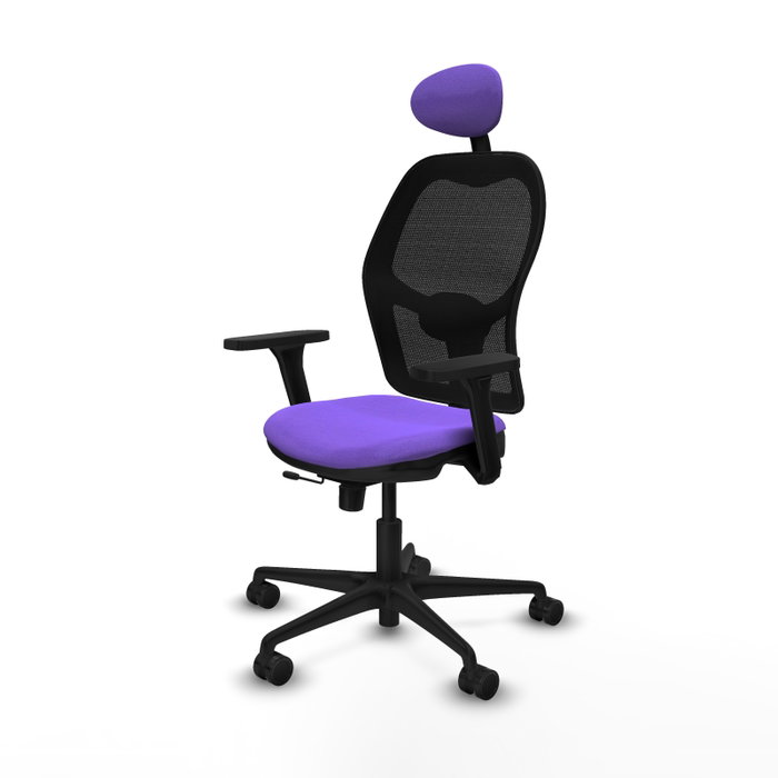 PIQUERAS Y CRESPO Silla de oficina Jorquera con mecanismo Sincro/Traslack, Lila y Negro