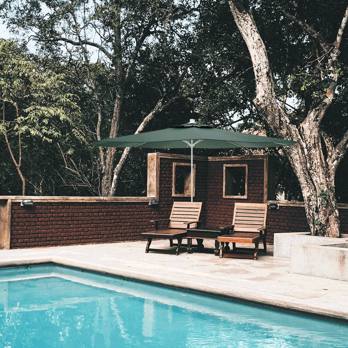 Marbueno Sombrilla Acero 8 Barillas D300 cm Polyester Verde Jardin, Piscina y Terraza 10190