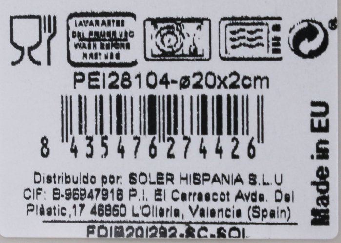 La Mediterranea Plato de Postre Peixe Brillo Ø20 cm (12 Unidades) Ax/sku/B1ED9MQLZ2/ean13/8435476274426