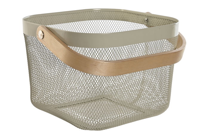 DKD Home Decor Cesta Basicos Beige Gris 26 x 18 x 26 cm (4 Unidades) DKD Home Decor Cesta Basicos Beige Gris 26 x 18 x 26 cm (4 Unidades)