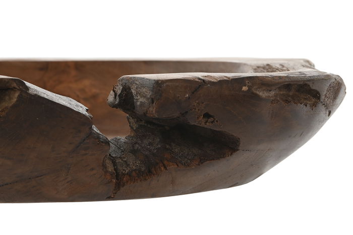 DKD Home Decor Wood 23 Centro de Mesa Teca Natural Marron Oscuro 45 x 45 x 6 cm Hecho a Mano