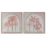 DKD Home Decor Cuadro Lienzo Palmeras 3D Set de 2 Unidades