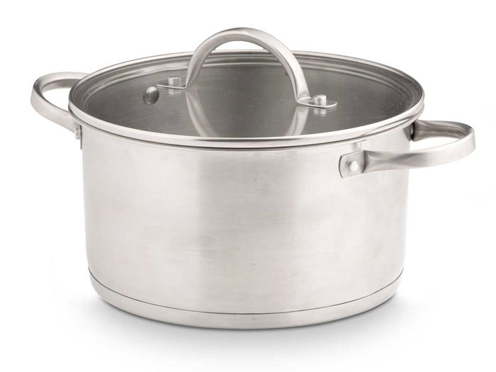 Kinvara Cacerola Inducción Tapa Cristal 22 cm Acero Inoxidable Plata 3.8 L (Set de 6)