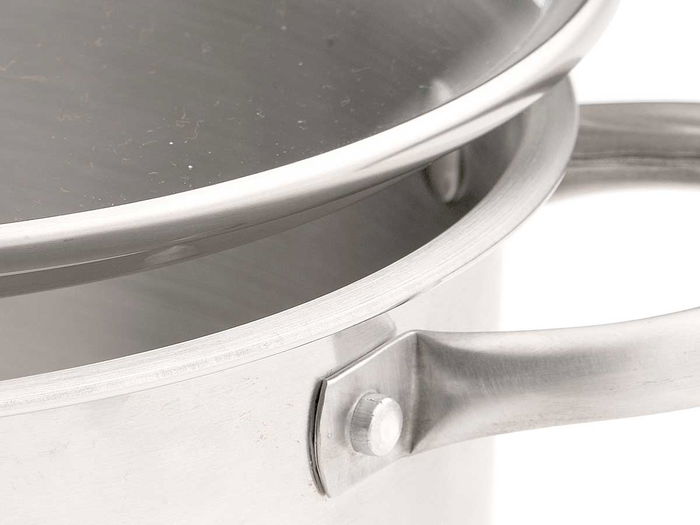 Kinvara Cacerola Inducción Tapa Cristal 22 cm Acero Inoxidable Plata 3.8 L (Set de 6)