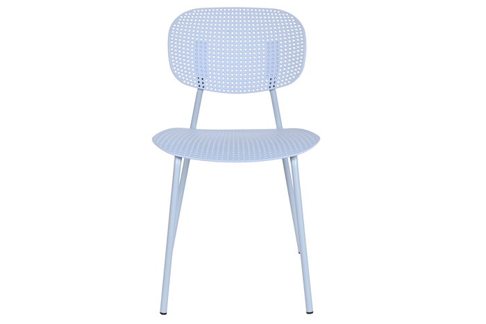Shenglong - Silla urbana apilable azul celeste, metal y PP, 46 x 79 x 51.5 cm (Paquete de 4 Unidades)