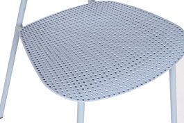 Shenglong - Silla urbana apilable azul celeste, metal y PP, 46 x 79 x 51.5 cm (Paquete de 4 Unidades)