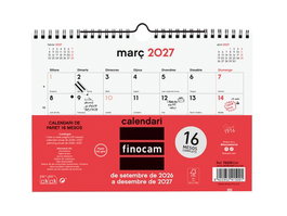 FINOCAM Calendario de pared en catalán 16 meses 2026-27 Neutro 150x210 mm