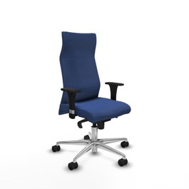 PIQUERAS Y CRESPO Sillón Albacete con Mecanismo Sincro, Tela Azul Marino