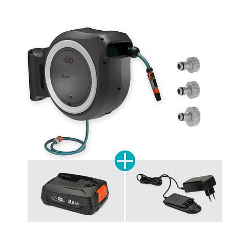 GARDENA Battery Wall Hose Box PowerRoll XL 18V Set 35 m GARDENA Battery Wall Hose Box PowerRoll XL 18V Set 35 m