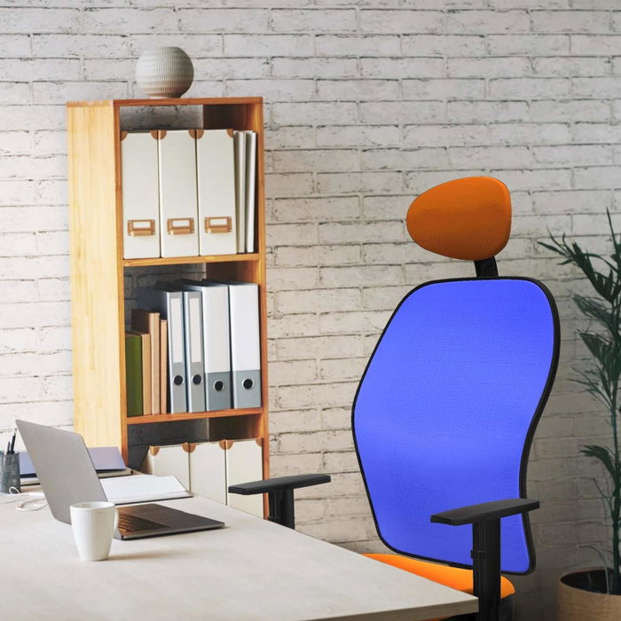 PIQUERAS Y CRESPO Silla de oficina Jorquera con mecanismo Sincro, Amarillo y Azul PIQUERAS Y CRESPO Silla de oficina Jorquera con mecanismo Sincro, Amarillo y Azul