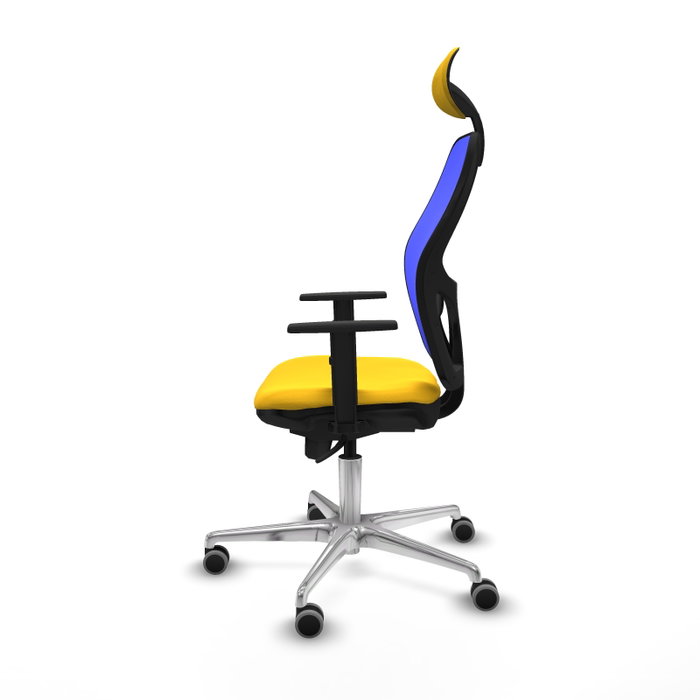 PIQUERAS Y CRESPO Silla de oficina Jorquera con mecanismo Sincro, Amarillo y Azul PIQUERAS Y CRESPO Silla de oficina Jorquera con mecanismo Sincro, Amarillo y Azul