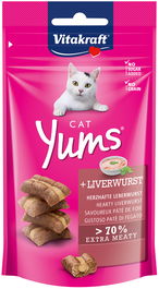Vitakraft Cat Yums Pate de Hígado Snack Semihúmedo para Gatos - Pack de 9 sobres de 40gr