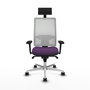 PIQUERAS Y CRESPO Silla de oficina Horna con mecanismo Sincro, Morado y Blanco