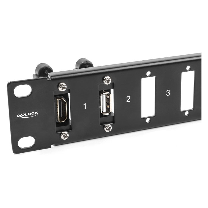 DeLOCK Panel de 19″ para adaptador con conexión de tornillo 16 puertos negro