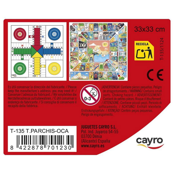 Cayro Tablero Parchís - Oca Madera 33X33 cm