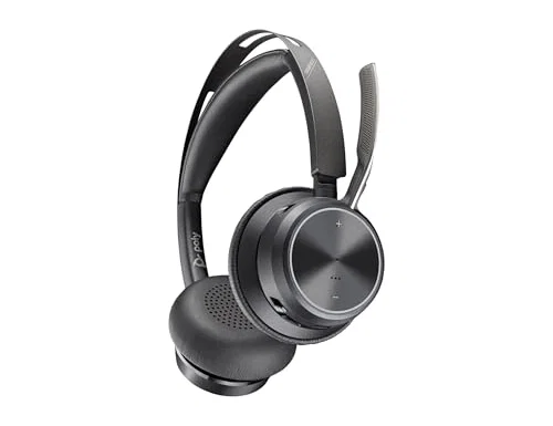 HP Poly Voyager Focus 2 UC Negro con Base de Carga y Adaptador USB-C/A