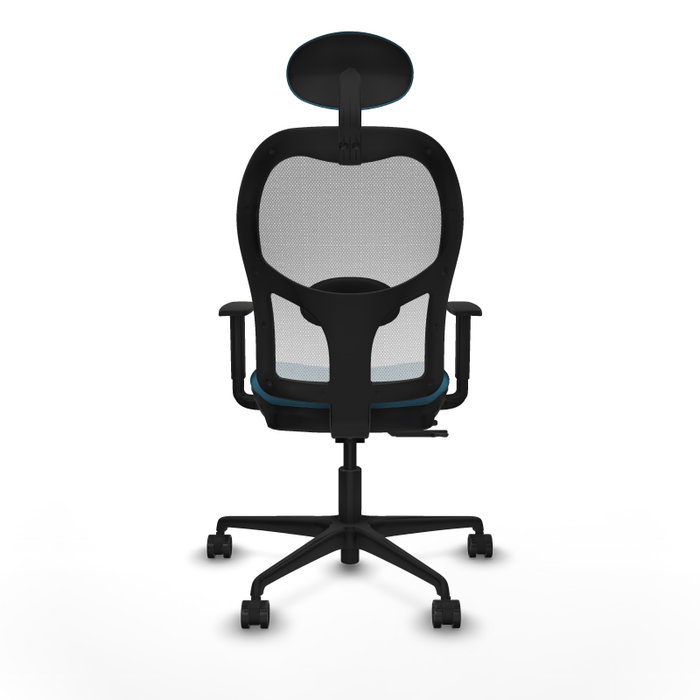 PIQUERAS Y CRESPO Silla de oficina Jorquera con mecanismo Sincro/Traslack, Verde petróleo y Blanco