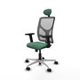 PIQUERAS Y CRESPO Silla de oficina Motilla con Mecanismo Sincro, Verde esmeralda y Gris