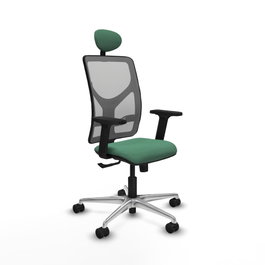 PIQUERAS Y CRESPO Silla de oficina Motilla con Mecanismo Sincro, Verde esmeralda y Gris