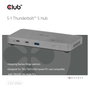 Club 3D CSV-2563 Hub Thunderbolt 5 de 5 puertos, 100 W Power Delivery, Plata