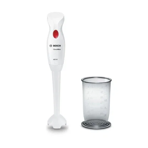 Bosch MSM14100 Batidora de Mano o de Inmersión 400W, Blanco, 1 Velocidad con Vaso Plástico Extraíble y Cable de 1.2m Bosch MSM14100 Batidora de Mano o de Inmersión 400W, Blanco, 1 Velocidad con Vaso Plástico Extraíble y Cable de 1.2m