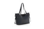 Lucky Bees 355 v2 Bolso Tote de Piel de Polivinilo Negro y Gris, 37x15x28 cm