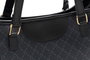 Lucky Bees 355 v2 Bolso Tote de Piel de Polivinilo Negro y Gris, 37x15x28 cm