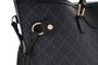 Lucky Bees 355 v2 Bolso Tote de Piel de Polivinilo Negro y Gris, 37x15x28 cm