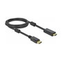 DeLOCK Cable Activo DisplayPort 1.2 a HDMI 4K a 60Hz 2 Metros, HDCP 1.3, Máximo 3840 x 2160 Pixeles y 120 Hz, Conectores Macho, Negro