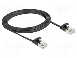DeLOCK Cable de parche plano Cat.6a U/FTP 1,5 m negro