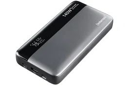 Intenso 7350060 Powerbank HE25000 25000 mAh Gris/Negro, PD 3.1 140W, Quick Charge 3.0, Indicación Digital, Carga Rápida