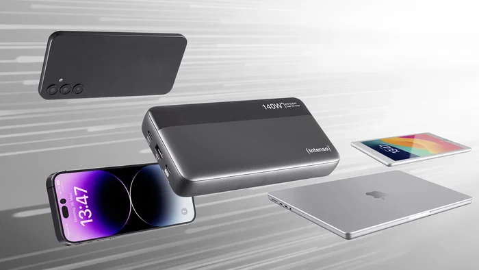 Intenso 7350060 Powerbank HE25000 25000 mAh Gris/Negro, PD 3.1 140W, Quick Charge 3.0, Indicación Digital, Carga Rápida Intenso 7350060 Powerbank HE25000 25000 mAh Gris/Negro, PD 3.1 140W, Quick Charge 3.0, Indicación Digital, Carga Rápida