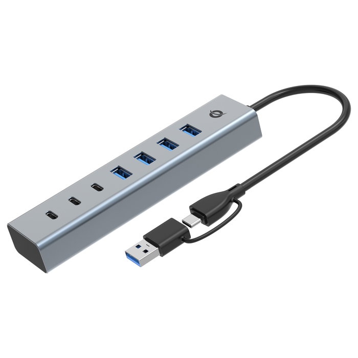 Conceptronic HUBBIES20G Hub USB 3.2 de 7 Puertos (3x USB-C y 4x USB-A)
