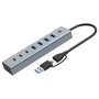 Conceptronic HUBBIES20G Hub USB 3.2 de 7 Puertos (3x USB-C y 4x USB-A)