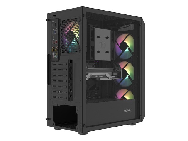 Fury Shobo SH4F RGB Caja Torre Media Negra con Ventana, 4 Ventiladores RGB, Sin Fuente de Alimentación