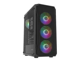 Fury Shobo SH4F RGB Negra - Caja Midi Tower con Ventana, Sin Fuente, 4 Ventiladores 120mm RGB, USB 3.0