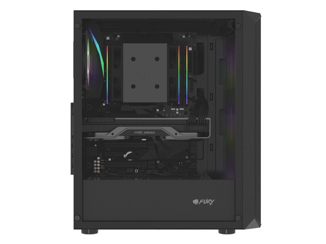 Fury Shobo SH4F RGB Caja Torre Media Negra con Ventana, 4 Ventiladores RGB, Sin Fuente de Alimentación