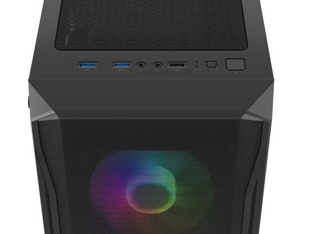 Fury Shobo SH4F RGB Caja Torre Media Negra con Ventana, 4 Ventiladores RGB, Sin Fuente de Alimentación