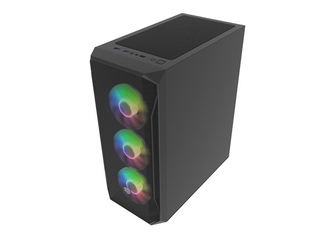 Fury Shobo SH4F RGB Caja Torre Media Negra con Ventana, 4 Ventiladores RGB, Sin Fuente de Alimentación