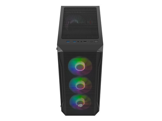 Fury Shobo SH4F RGB Caja Torre Media Negra con Ventana, 4 Ventiladores RGB, Sin Fuente de Alimentación