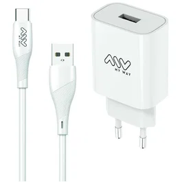 Myway Cargador de Pared MYWEPAK0002 con Cable USB Tipo-C 15W Blanco