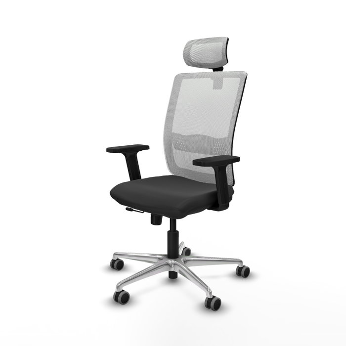 PIQUERAS Y CRESPO Silla de oficina Haches con mecanismo Sincro/Traslack, Gris oscuro y Blanco