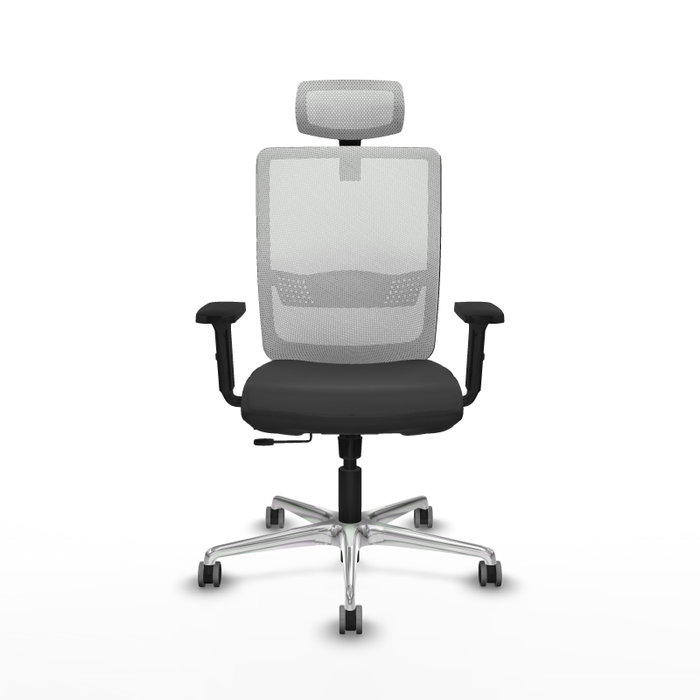 PIQUERAS Y CRESPO Silla de oficina Haches con mecanismo Sincro/Traslack, Gris oscuro y Blanco