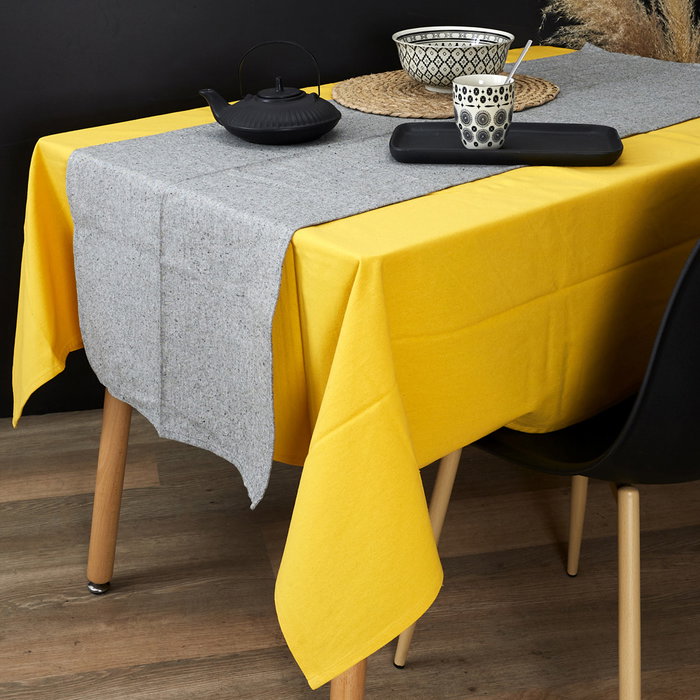 Home Deco Factory Camino de Mesa Verde Oliva 150x50 cm Algodón Poliéster Viscosa