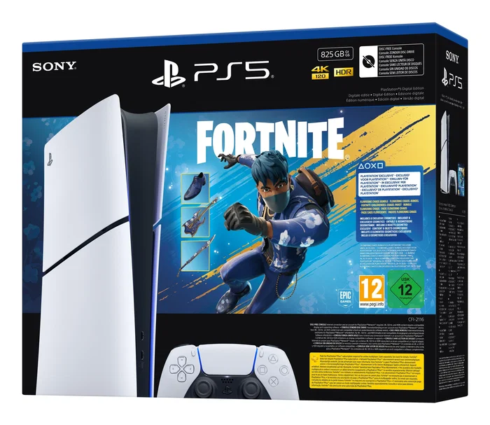 Sony PlayStation 5 Slim Digital Edition 825GB + Fortnite: Flowering Chaos - Blanco