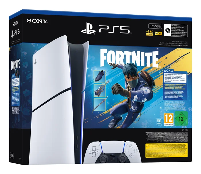 Sony PlayStation 5 Slim Digital Edition 825GB + Fortnite: Flowering Chaos - Blanco