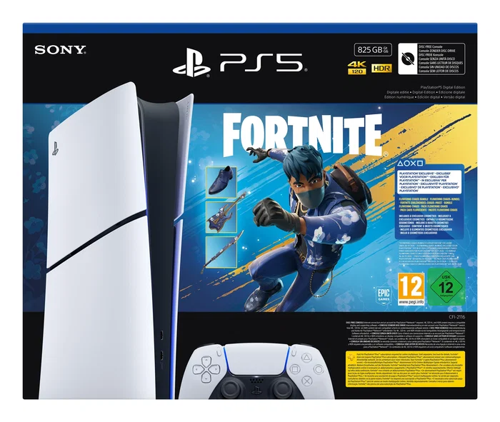 Sony PlayStation 5 Slim Digital Edition 825GB + Fortnite: Flowering Chaos - Blanco