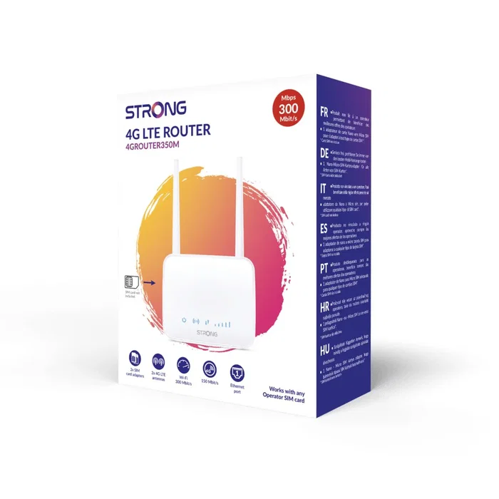 Strong Router 4GROUTER350M Router 4G LTE WiFi Móvil con 4 Antenas, Ethernet Fast LAN 10/100 Mbps, 2.4 GHz, Blanco, Para Hogar Strong Router 4GROUTER350M Router 4G LTE WiFi Móvil con 4 Antenas, Ethernet Fast LAN 10/100 Mbps, 2.4 GHz, Blanco, Para Hogar